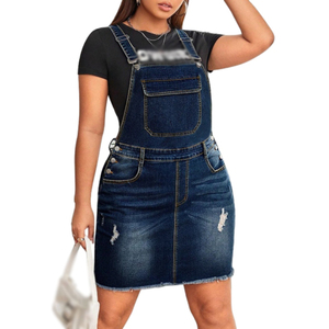 Nouvelle arrivée Robe salopette en jean sans manches à franges et multi-poches pour femmes Mode - Product Image 2