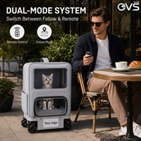 Poussette pour animaux de compagnie OVS Travel Mesh Walking 3-en-1, sûre, 4 roues, absorption des chocs, sécurisée, imperméable, automatique