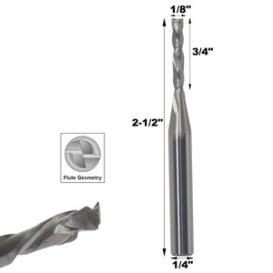 Fresas de extremo CNC Fresa de compresión en espiral Carburo sólido 2 Flauta Endmill <span class=keywords><strong>Router</strong></span> Bits -- <span class=keywords><strong>1</strong></span>/4 Shank up Down Cutting Helical - Product Image 2