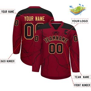 Jersey de Hockey sobre Hielo Personalizado, Cuello en V, Manga Larga, Sublimado, Absorbente de Humedad, Unisex, para Hombres, Mujeres, Jóvenes y Niños - Product Image 2