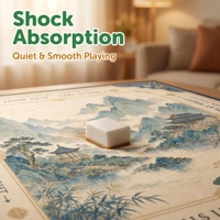 Tapis de Mahjong Américain Standard Chinoiserie Ink Wash 33"x33" Antidérapant et Anti-bruit en Polyuréthane pour Jeu Familial Universel