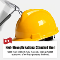 Casque de sécurité blanc réfléchissant en ABS avec visière à fentes pour la protection de la tête dans la construction industrielle