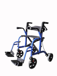 Fábrica Atacado 2 em 1 Dobrável 4 Rodas Desativado Rollator <span class=keywords><strong>Walker</strong></span> Com Assento e Apoio Para Os Pés - Product Image 6
