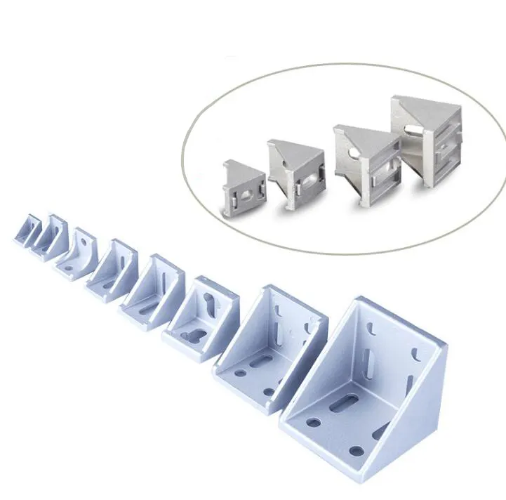 90 Degree 40*40 Bracket Aluminum Profile Accessories Connector With Bilateral Strong Angle Pieces For 4040 Aluminum Profiles