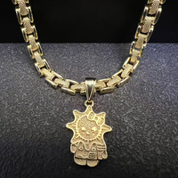 Ensemble de bijoux fantaisie pour femmes, motif personnage de dessin animé mignon, en acier inoxydable plaqué or 18 carats, pour le dropshipping