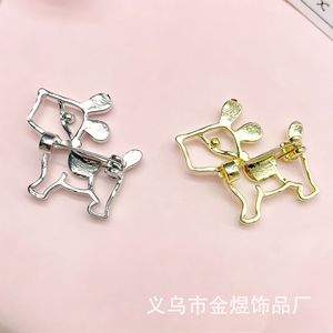 Yiwu Animal <b>Dog</b> Brooch Gold And Silver Zinc Alloy Claw Setting Women's Fashion Accessory Gift - Product Image 2