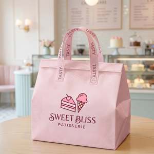 Sac isotherme anti-fuite LANJO avec logo personnalisé, sac à emporter pour restaurant, livraison de gâteaux - Product Image 1
