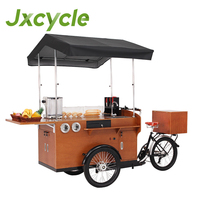 Chariot de nourriture mobile à 3 roues avec roues, vélo à café classique
