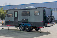 CAMPTRL Remorque de camping tout-terrain moderne de 22 pieds 4x4 avec design hybride, grand canapé-lit, construction en aluminium pour le camping en famille
