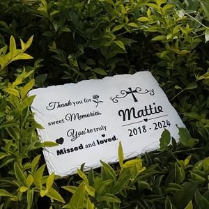 <span class=keywords><strong>Plaque</strong></span> commémorative personnalisée pour animaux de compagnie en <span class=keywords><strong>ardoise</strong></span> gravée avec une citation de douces souvenirs, <span class=keywords><strong>plaque</strong></span> avec motif de croix pour le jardin, cadeau de sympathie pour la perte d'un animal de compagnie - Product Image 5