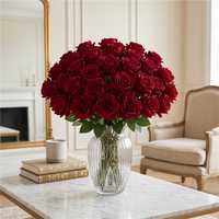 Fleurs artificielles en soie, roses factices avec tiges pour la décoration de la maison, des mariages, des hôtels, des bureaux et des centres de table
