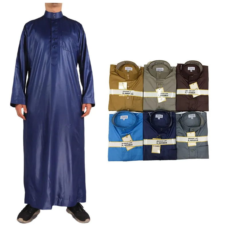 Eid Ramadan Dubai Türkische Herren hemden Muslimische Männer Mode Jubba Thobe Islamische Kleidung Robe Saudi Arabisch Männer Abaya