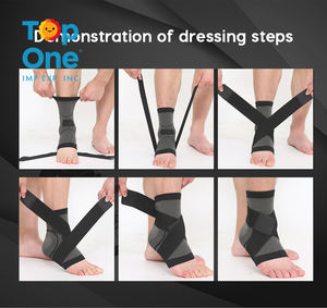Top One manga de compresión para voleibol/baloncesto deporte presión tobillo soporte con caída de pie vendada - Product Image 3