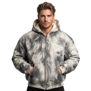 Veste matelassée unisexe style hip-hop américain, toile vintage délavée, coupe ample, gothique sombre, pour l'hiver - Product Image 1