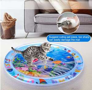 Nouveau à la mode été mignon dessin animé rond infantile intéressant magique gonflable <span class=keywords><strong>Chow</strong></span> résistance épaissi tapis de jeu d'eau pour animaux de compagnie - Product Image 5