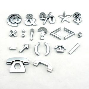 Adesivi personalizzati <span class=keywords><strong>auto</strong></span> in plastica ABS 3D con lettere e numeri cromati - Product Image 4