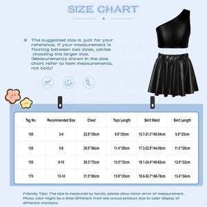 Tenue de danse latine, top court métallique avec jupe pour enfants filles de 3 à 14 ans - Product Image 6