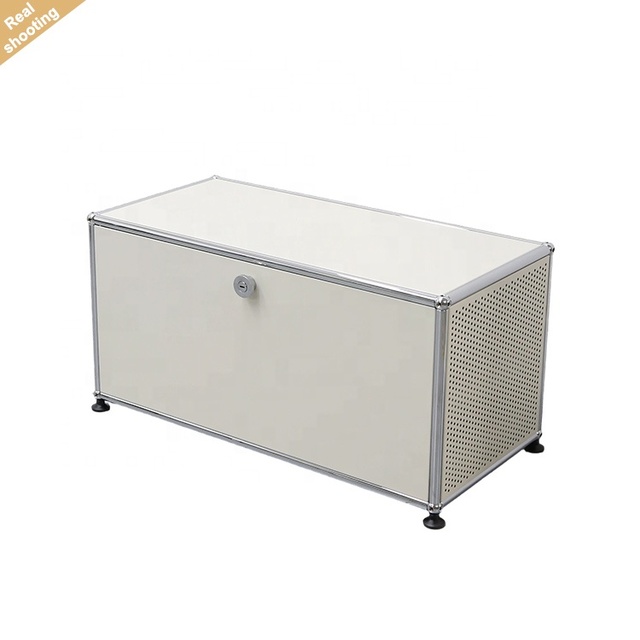 Modern Luxury Metal Combination Double-Tier Modular Storage Shoe Cabinet Living Room Cabinet for Home Hotel