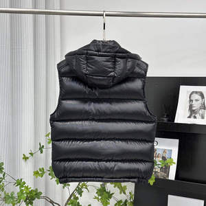 Chaleco Acolchado con Capucha para Hombre, Color Sólido, Cierre Frontal con Cremallera, Cortavientos, Ropa Casual de Invierno - Product Image 2