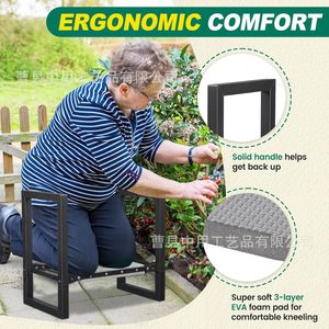 <b>Garden</b> Kneeling <b>Stool</b> Foldable Steel Outdoor Portable <b>Garden</b> Chair With Cushion For Gardening - Product Image 4