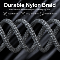 Câble de charge rapide USB-C vers 8 broches 30W en nylon tressé de 1 m avec cordon de synchronisation de données en alliage d'aluminium pour iPhone iPad - En stock