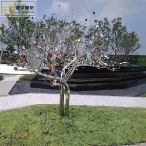 Jiahua Stainless Steel <b>Tree</b> Branch Sculpture <b>Outdoor</b> Abstract Garden Art Floor Mount Handmade Irregular Shape - Product Image 4