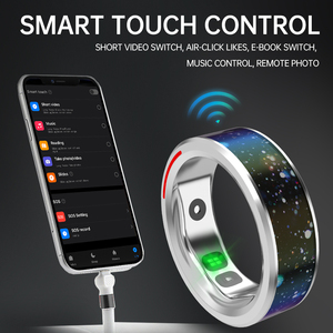 Anello Fitness intelligente di moda per uomo e donna pulsossimetro con controllo App pernice Tracker Touch Screen di coppia Gesundheits Tracker - Product Image 5