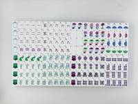 Mahjong américain de luxe en stock, motif floral impérial, tapis marine, tuiles en acrylique gravées 4 couches, pour 4 joueurs, portable et durable, jeu de poker