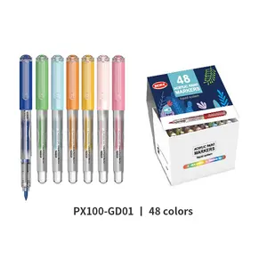 BEIFA PX100 60colors Assorted Shell Brush Tip Liquid System High Quality Strong Waterproofing Bright Colors Acrylic Paint Marker