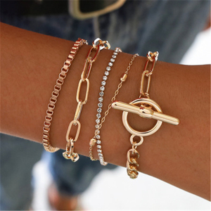 Fashion Inspiration Adjustable Multilayer Alloy Inlaid Zirconium <strong>Bracelet</strong> for Women Jewelry - Product Image 2