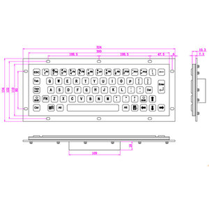 Stainless Steel Industrial Metal Usb Keypad Waterproof IP65 <b>Wired</b> Computer <b>Keyboard</b> for Ce SK2001 Stainless Steel <b>Keyboard</b> SK200 - Product Image 3