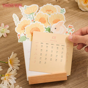 Calendrier de bureau bricolage fleur créatif découpé au Laser avec ornements de bureau à Base en bois 439 - Product Image 2