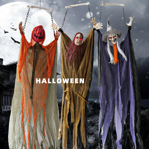 Halloween Electronic Animatronic Glow Sound Large <strong>Scarecrow</strong> Pumpkin Head Novelty Props Indoor and Outdoor Animation <strong>Decoration</strong> - Product Image 6