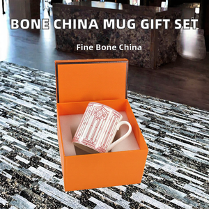 <b>Simple</b> Lines Exquisite Bone China Mugs Contemporary Design Dishwasher & <b>Microwave</b> Safe Office Home Business Gifts - Product Image 2