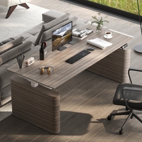 Bureau d'angle électrique moderne et durable en forme de L avec hauteur réglable pour espaces de travail collaboratifs