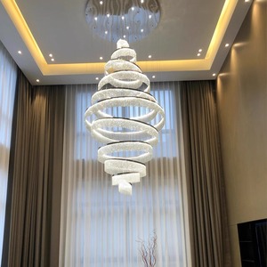 Lámpara Colgante de Cristal en Espiral K9, Moderna y Lujosa, para Escaleras, Vestíbulos de Hoteles y Proyectos de Interiores con Techos Altos - Product Image 5