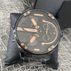 Montre de luxe à quartz pour hommes Montre de sport classique multifonction en acier inoxydable et <span class=keywords><strong>cuir</strong></span> - Product Image 2