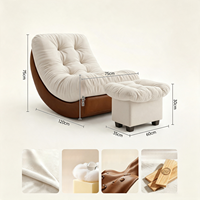 Fauteuil à bascule Tenghang Moon, canapé inclinable en suède avec ottoman pour salon, chambre à coucher, meubles de relaxation