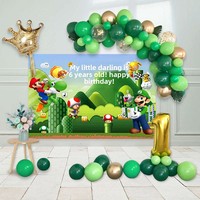 Personnalisation de l'affiche d'anniversaire de Mario Cartoon pour garçons et filles, fête du 10e anniversaire, impression numérique moderne, bannière suspendue en panneau KT