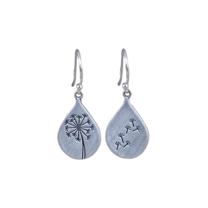 Orecchini Pendenti E2586 in Argento Tibetano Placcato Oro Rosa con Design Vegetale, Gioielli Vintage da Donna - Product Image 1