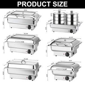 Gran oferta, platos de Cheffing rectangulares pequeños de acero inoxidable de lujo, comida de buffet caliente - Product Image 5