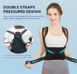 Alisador de postura para mulheres e homens com escoliose ou jorobado, cinta de suporte de costas para adultos em nylon
