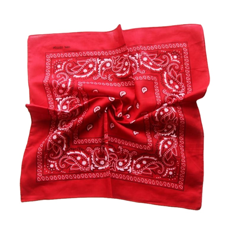 Best selling fabric digital printing red paisley bandanas