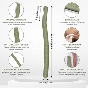 Outils de soins de beauté Paille de blé Poignée droite <span class=keywords><strong>Tondeuse</strong></span> à sourcils recyclable - Product Image 3