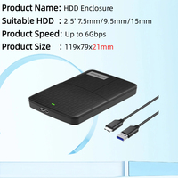 قرص صلب خارجي TISHRIC مقاس 2.5 بوصة بسعة 500 جيجابايت، قرص صلب HDD من نوع SATA إلى USB3.0 عالي السرعة، قرص صلب محمول لأجهزة الكمبيوتر المحمولة والتلفزيون وPS4 وPS5