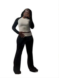 أطقم نسائية طماق قابلة للطي بالأعلى طقم طوق رأس بشعار مخصص عالي الجودة ملابس مرنة للنساء من قطعتين أطقم استراحة - Product Image 4