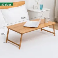 Bureau d'ordinateur portable pliable et réglable en bambou pour étudiants - Conception compacte pour l'étude et les repas en dortoir/à domicile