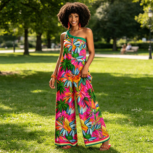 Mono Halter con Estampado Floral Bohemio para Mujer, Sin Mangas, Largo, Transpirable, para Primavera, Verano y Playa - Product Image 6
