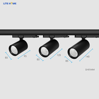 Éclairage intérieur 3 phases 170lm/w Projecteur sur rail LED PC/Verre 4000K Certifié CE RoHS Économie d'énergie Utilisation commerciale et de détail