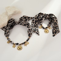 Collier et bracelet personnalisés en acier inoxydable avec pendentif léopard en soie 18 carats pour l'hiver